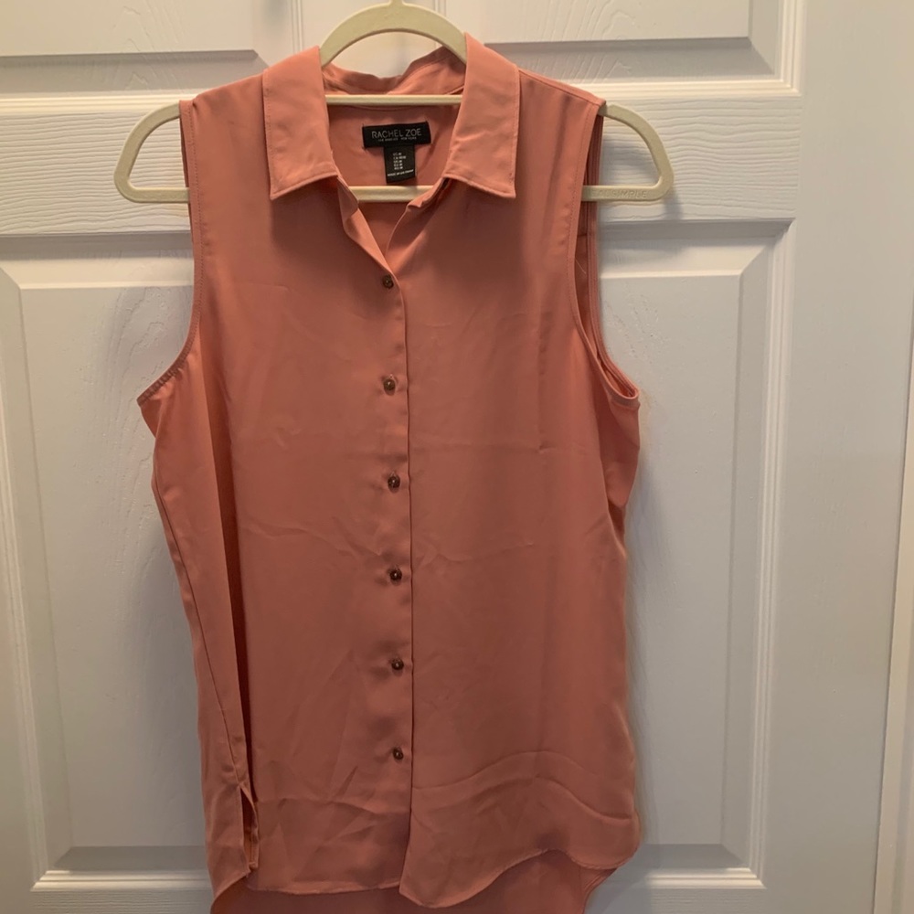 Rachel Zoe Sleeveless Button Down Blouse